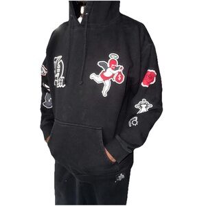 Authentic Rare Hasta Muerte Unisex street wear Hoodie With Patches Size Large